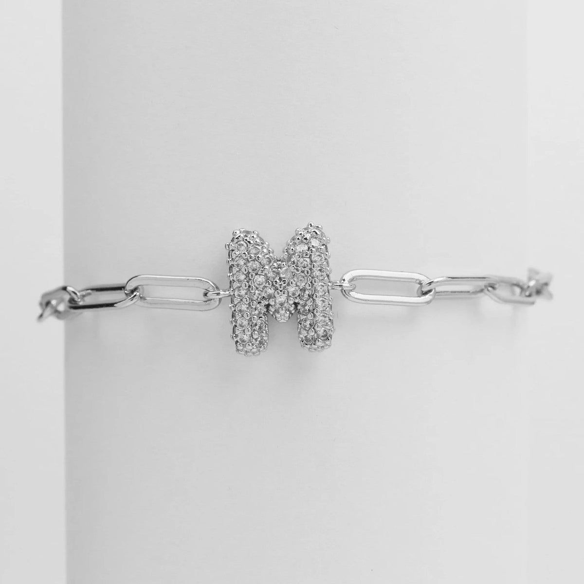 Crystal Initial Link Bracelet