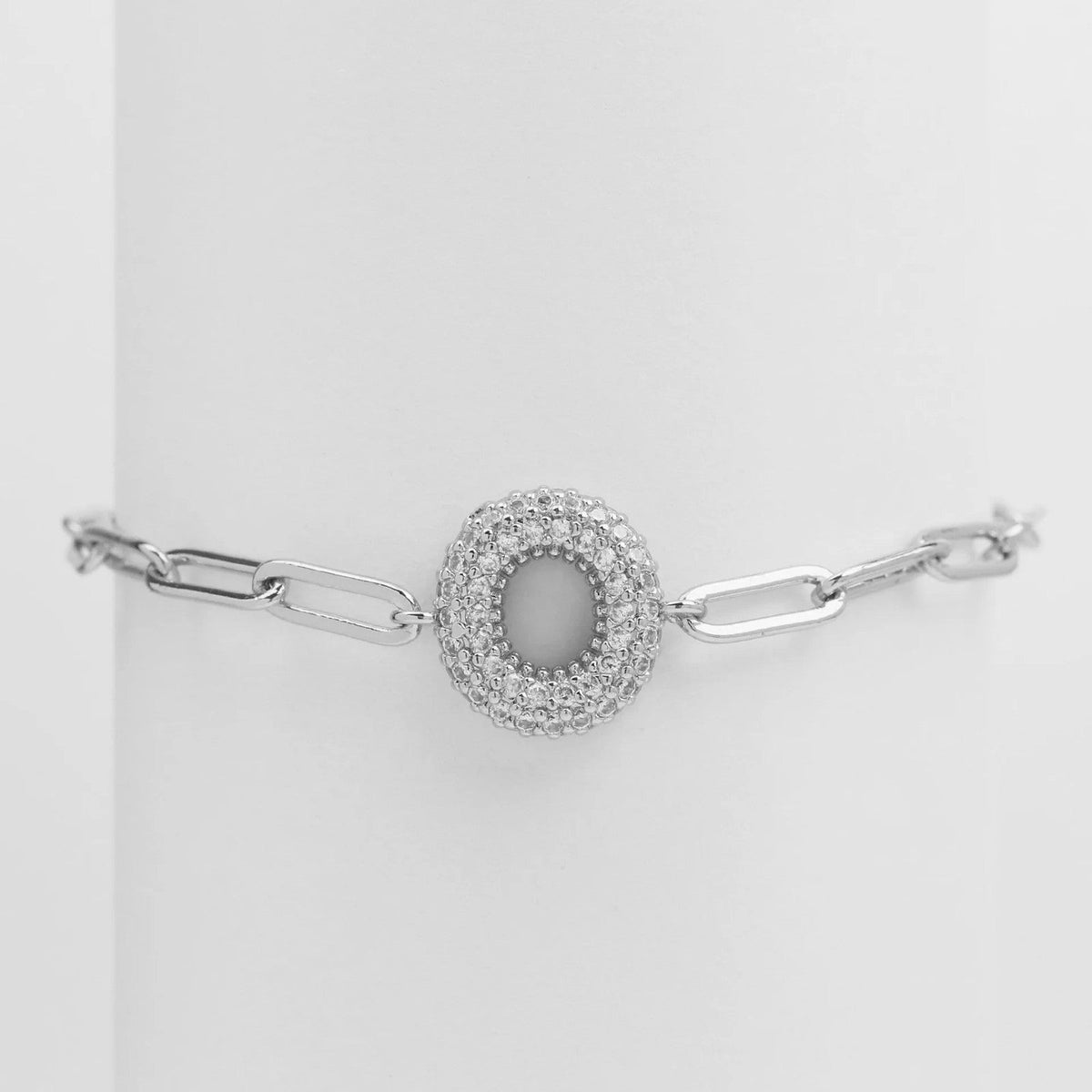 Crystal Initial Link Bracelet