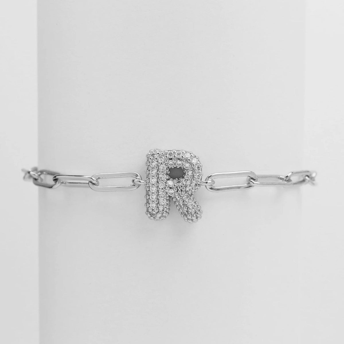 Crystal Initial Link Bracelet