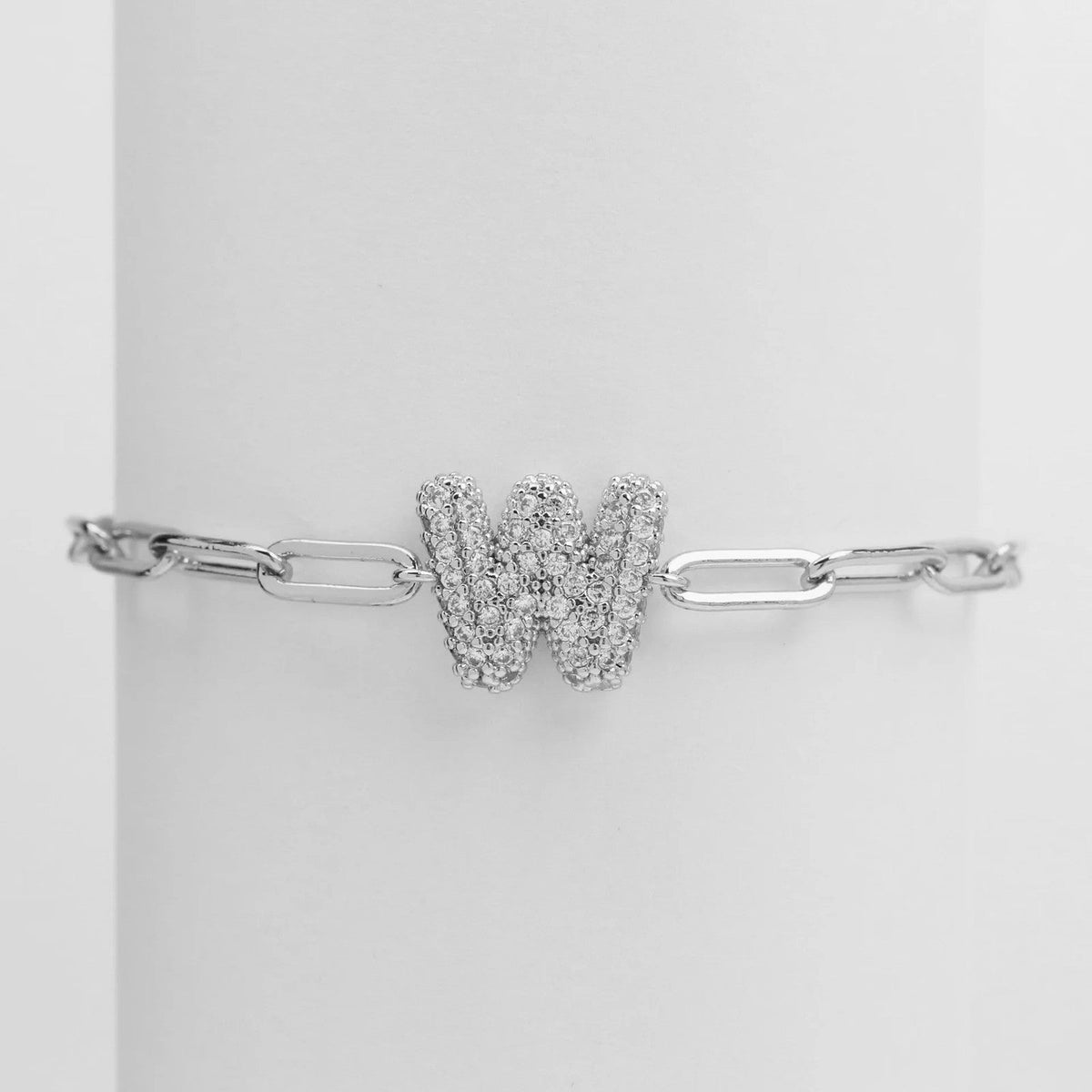 Crystal Initial Link Bracelet