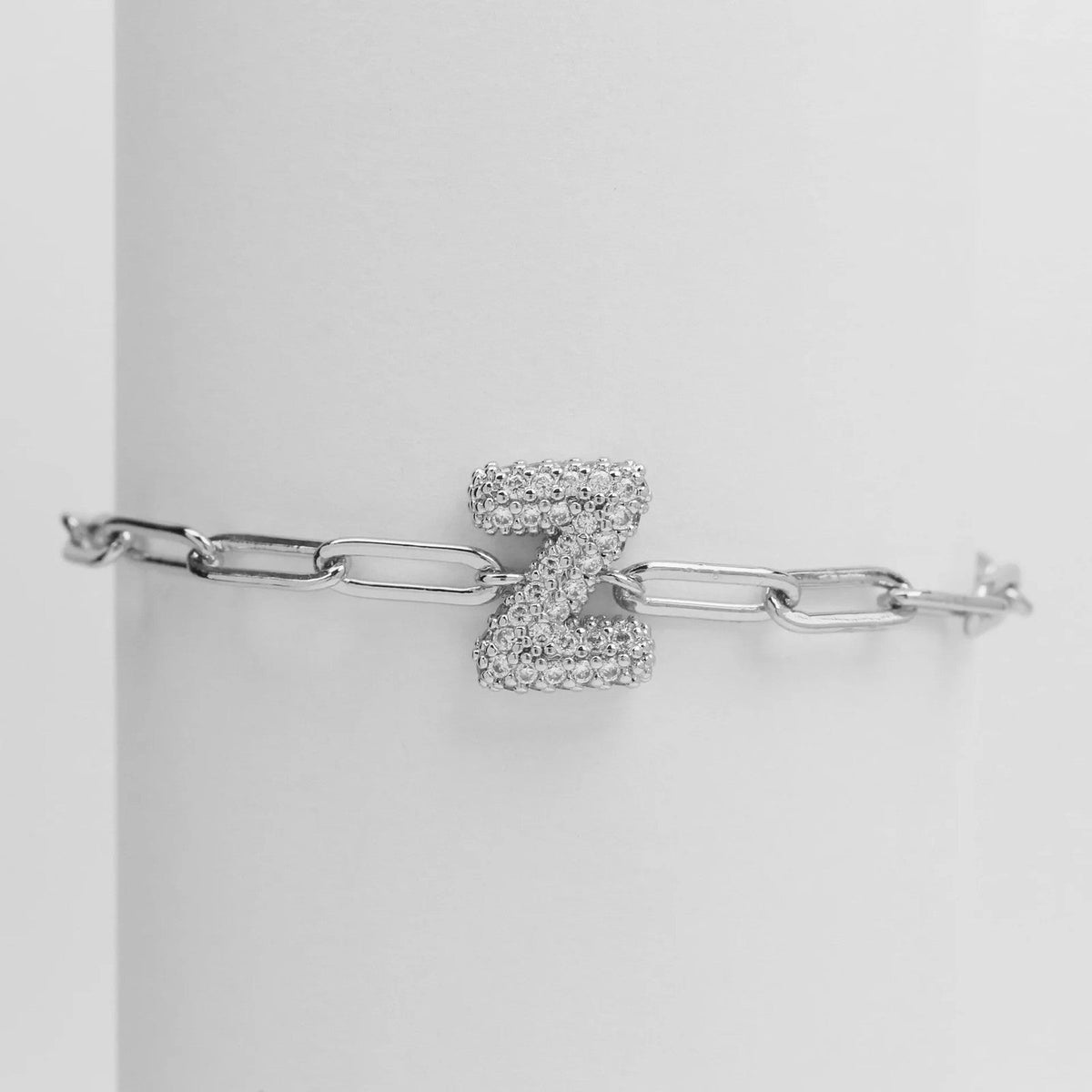 Crystal Initial Link Bracelet