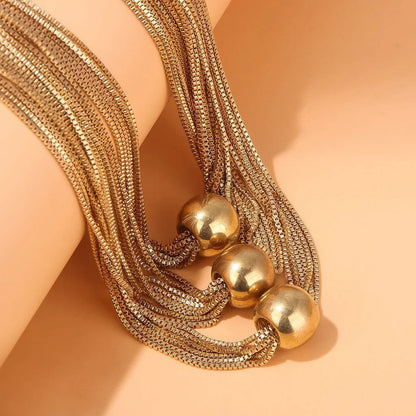 Layered Geometric Ball Necklace