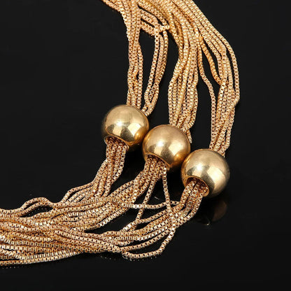 Layered Geometric Ball Necklace