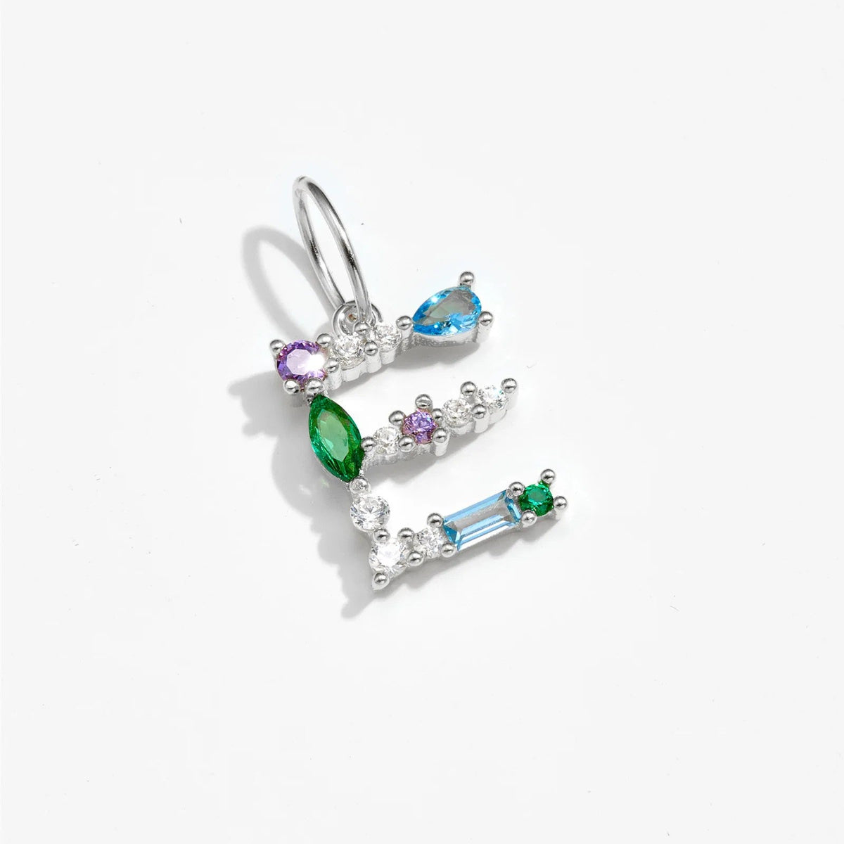 Multicolor Crystal Initial Drop Earrings