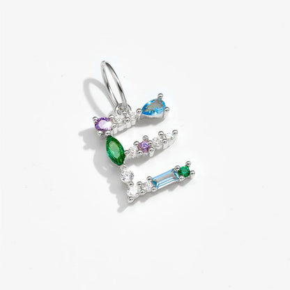 Multicolor Crystal Initial Drop Earrings