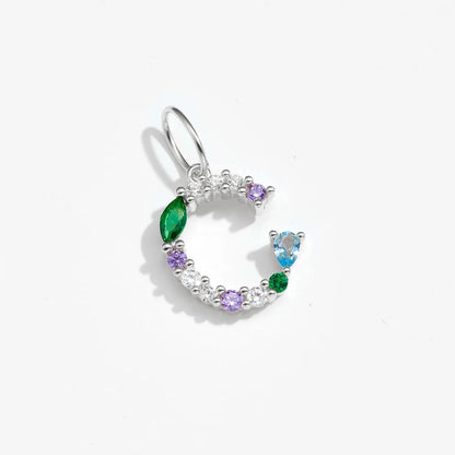 Multicolor Crystal Initial Drop Earrings