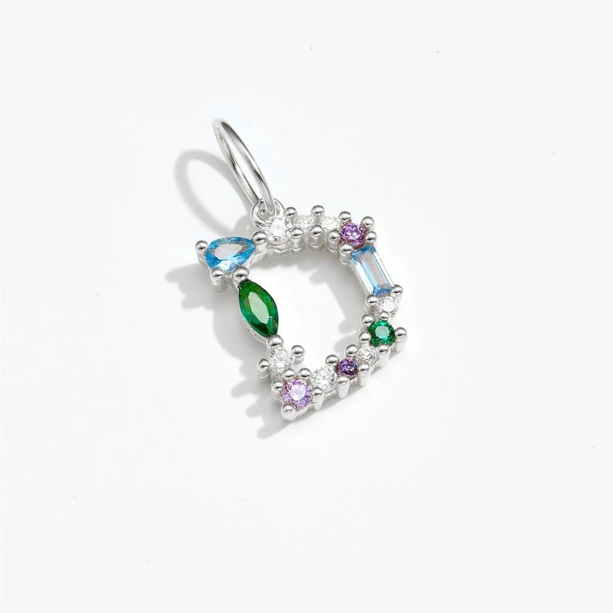 Multicolor Crystal Initial Drop Earrings