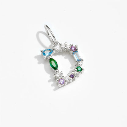 Multicolor Crystal Initial Drop Earrings