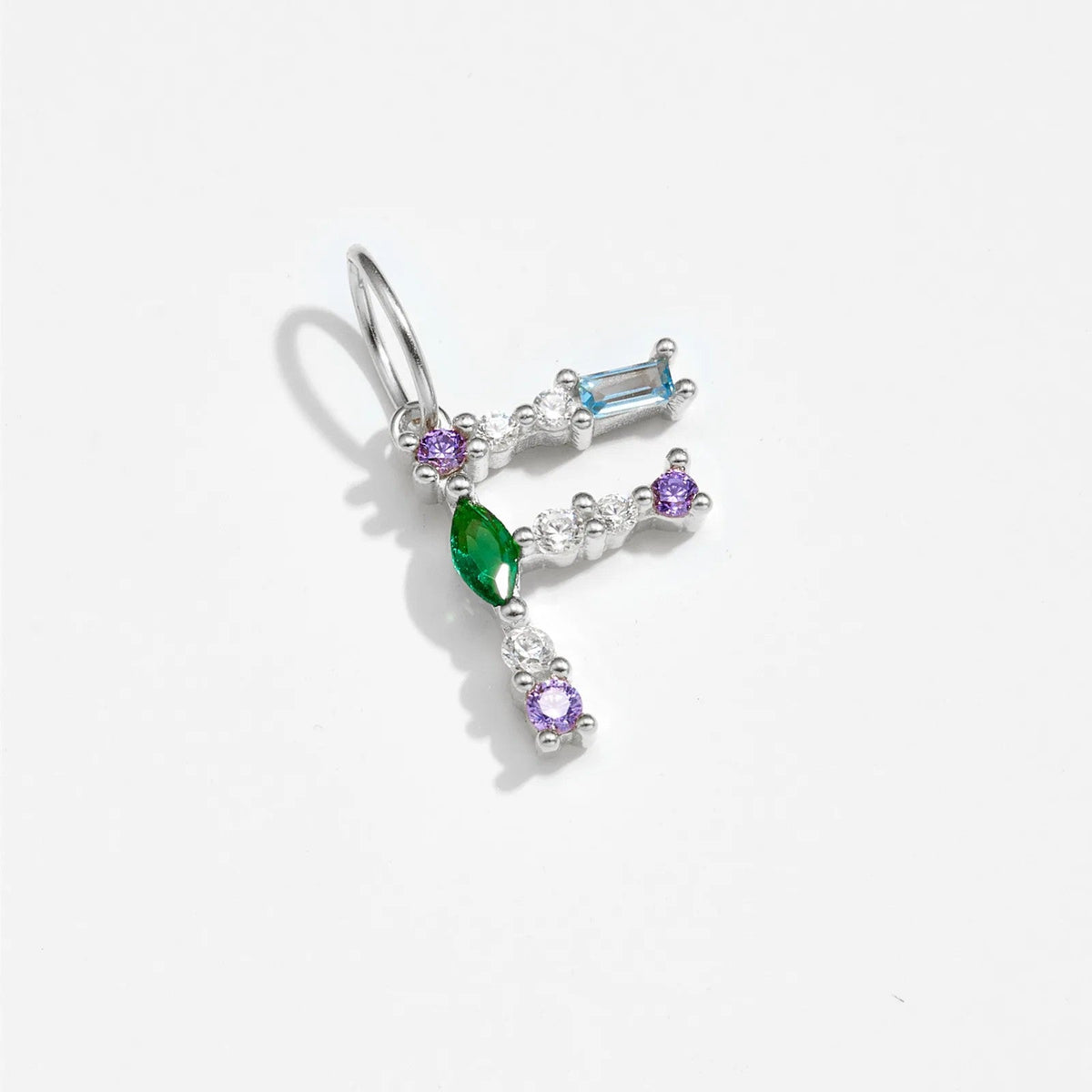Multicolor Crystal Initial Drop Earrings