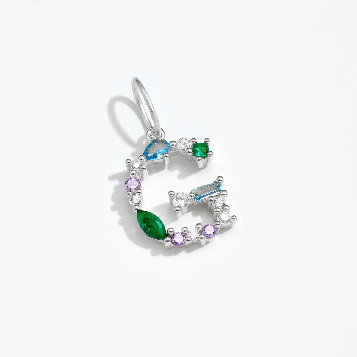 Multicolor Crystal Initial Drop Earrings