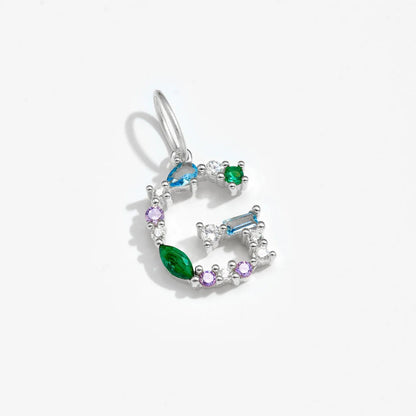 Multicolor Crystal Initial Drop Earrings