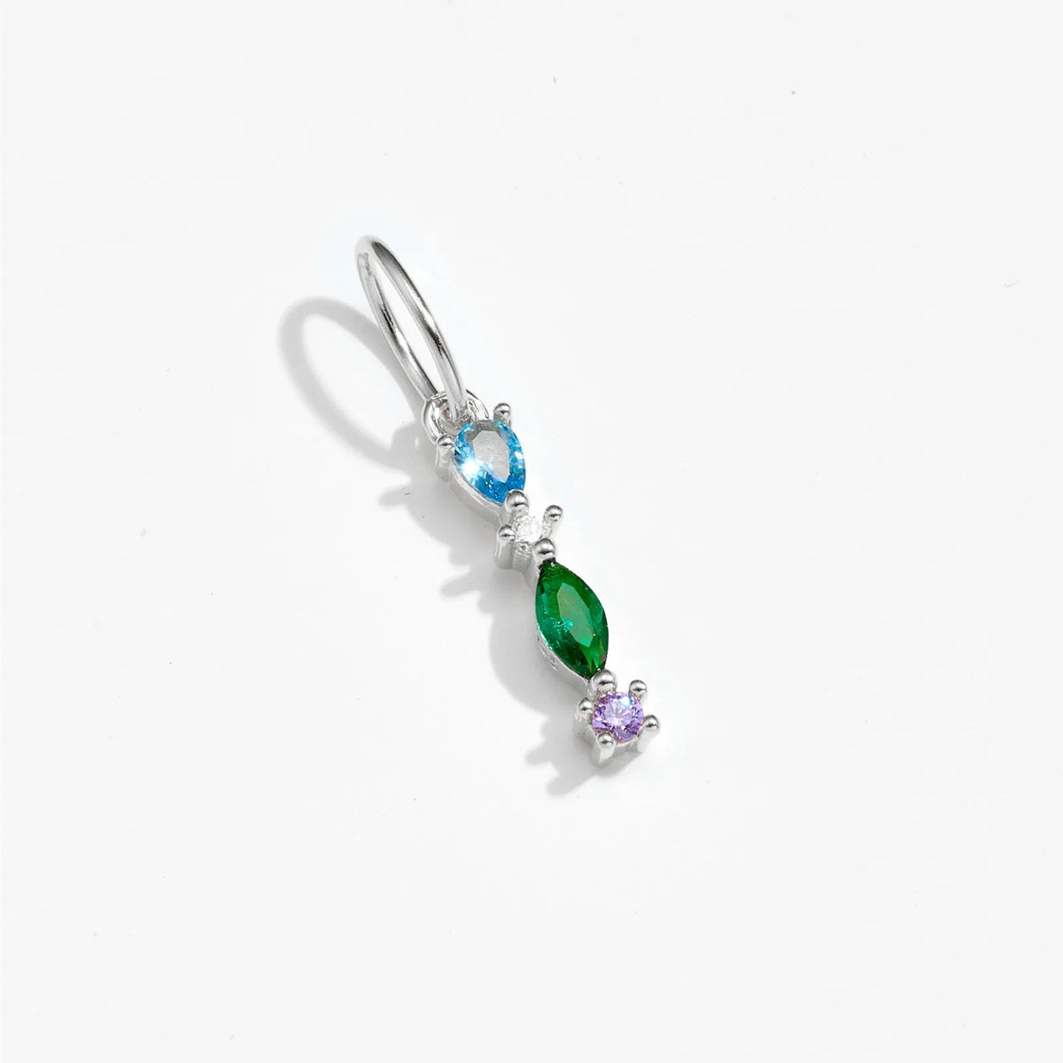 Multicolor Crystal Initial Drop Earrings