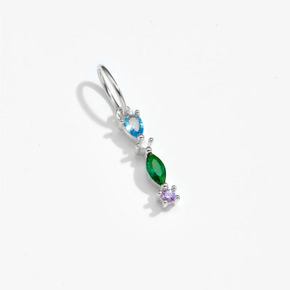 Multicolor Crystal Initial Drop Earrings