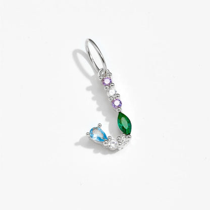 Multicolor Crystal Initial Drop Earrings