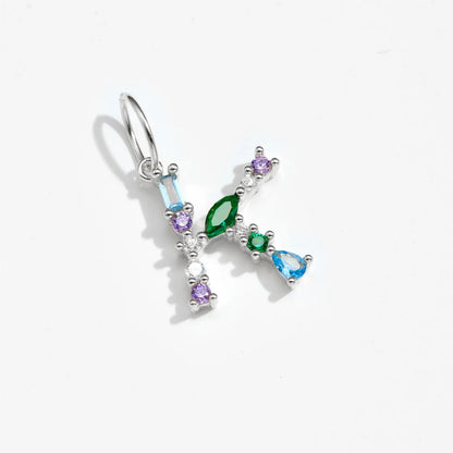 Multicolor Crystal Initial Drop Earrings