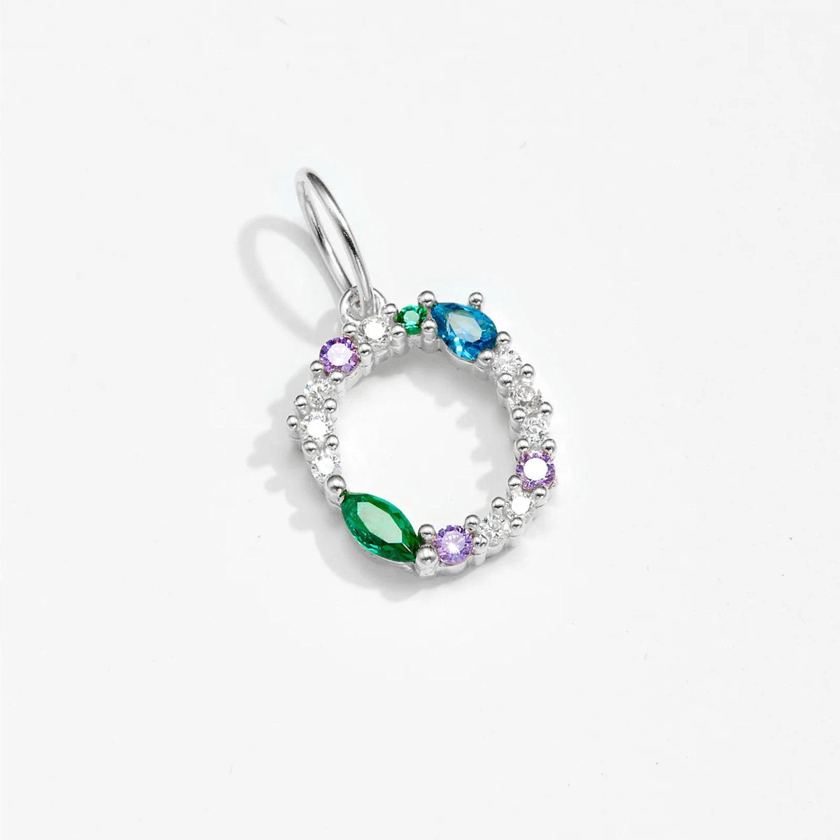 Multicolor Crystal Initial Drop Earrings