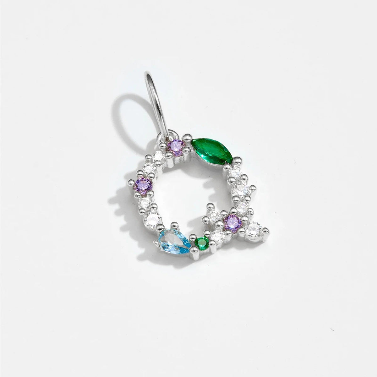 Multicolor Crystal Initial Drop Earrings