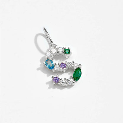 Multicolor Crystal Initial Drop Earrings