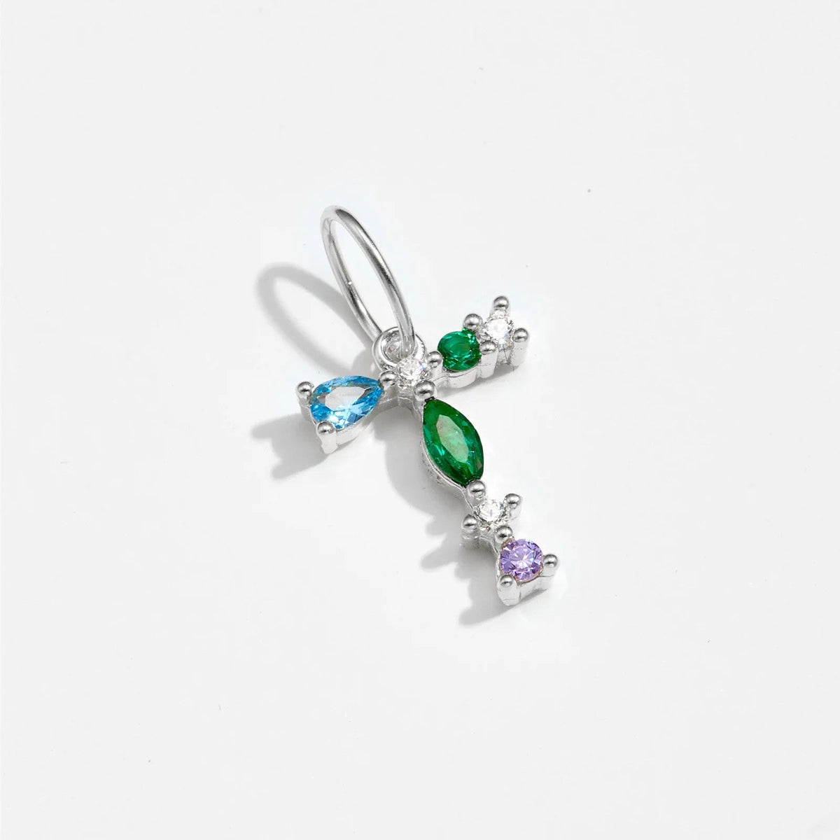 Multicolor Crystal Initial Drop Earrings