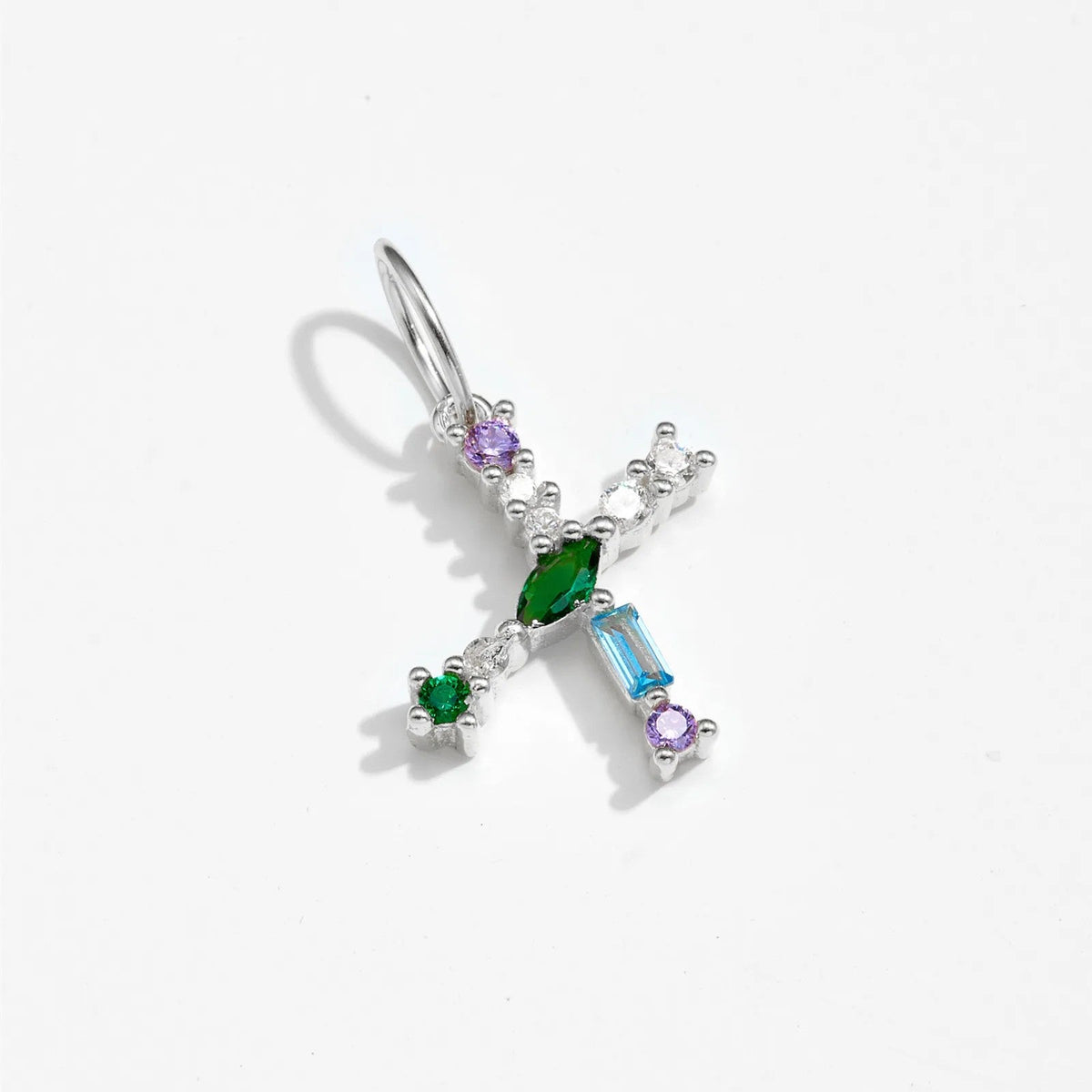 Multicolor Crystal Initial Drop Earrings