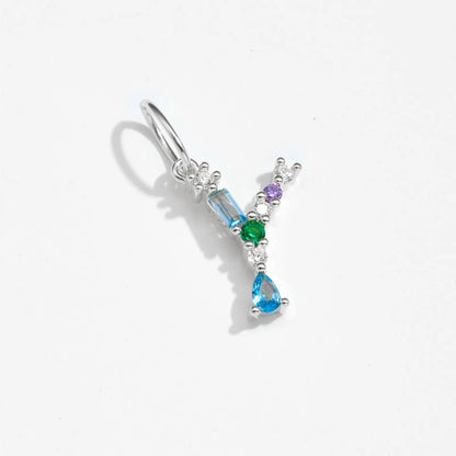 Multicolor Crystal Initial Drop Earrings