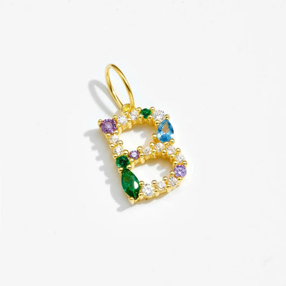 Multicolor Crystal Initial Drop Earrings