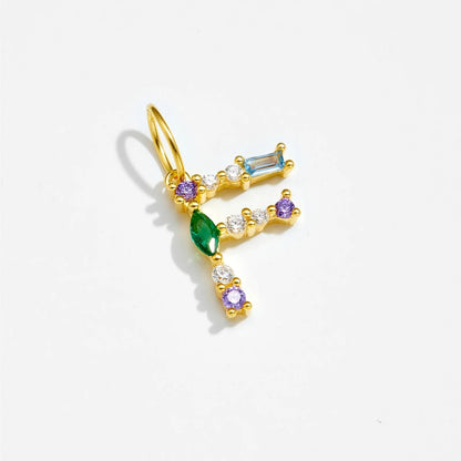 Multicolor Crystal Initial Drop Earrings