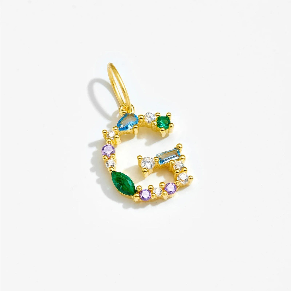 Multicolor Crystal Initial Drop Earrings