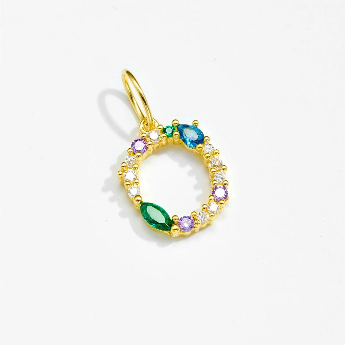 Multicolor Crystal Initial Drop Earrings