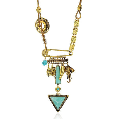 Turquoise Elephant Statement Necklace