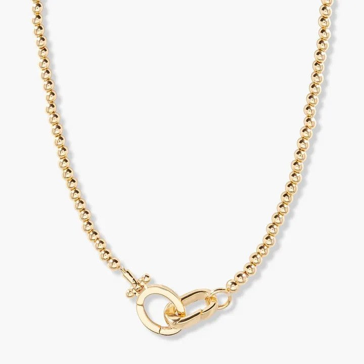 Pink Initial Charm Necklace
