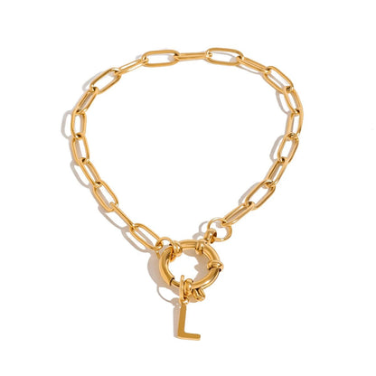 Letter L Link Bracelet