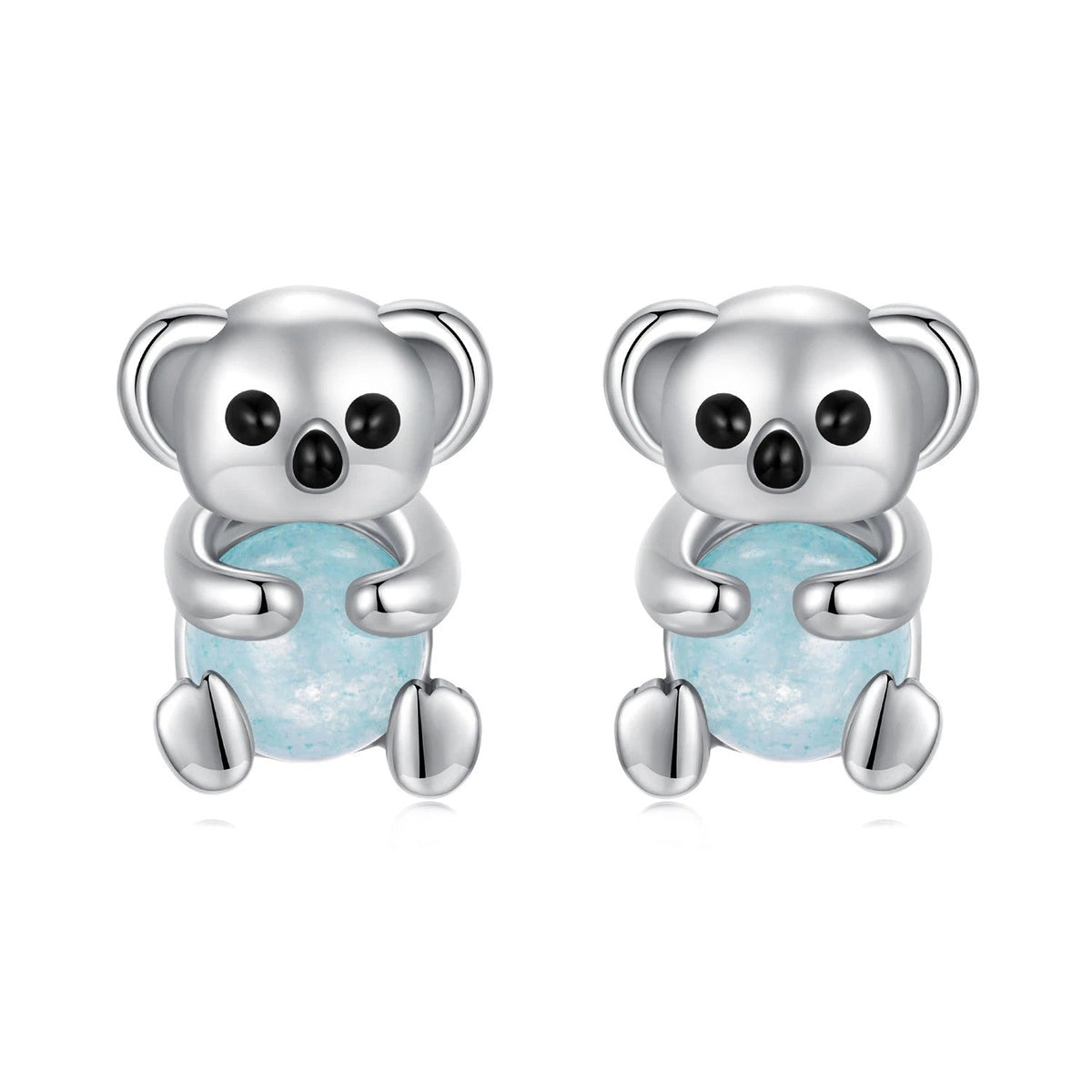 Koala Jade Stud Earrings