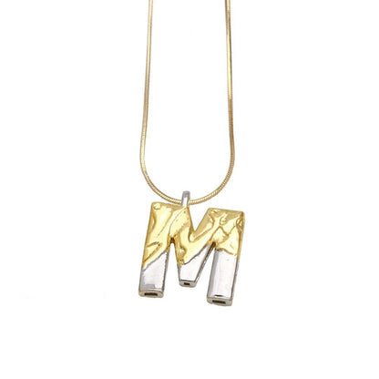 Two-Tone Bubble Initial Necklace