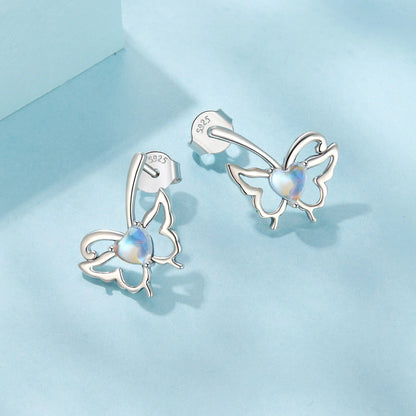 Moonstone Butterfly Stud Earrings