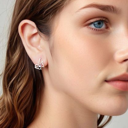 Moonstone Butterfly Stud Earrings