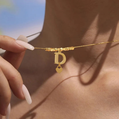 Letter D Bead Chain Necklace