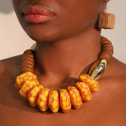 Turquoise Geometric Statement Necklace