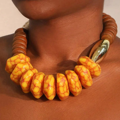 Turquoise Geometric Statement Necklace
