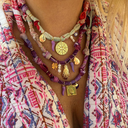 Layered Scarf Charm Necklace