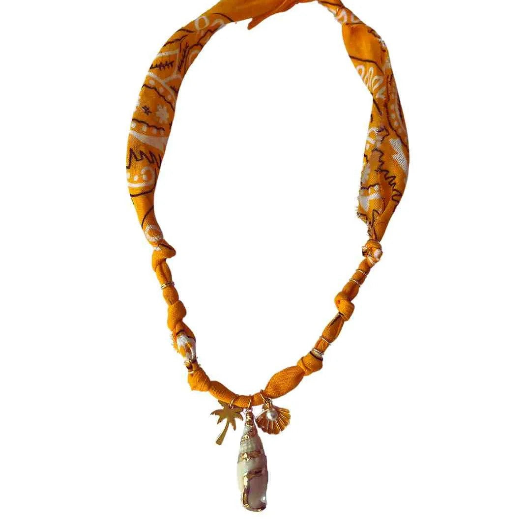 Layered Scarf Charm Necklace