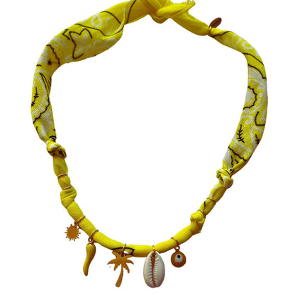 Layered Scarf Charm Necklace