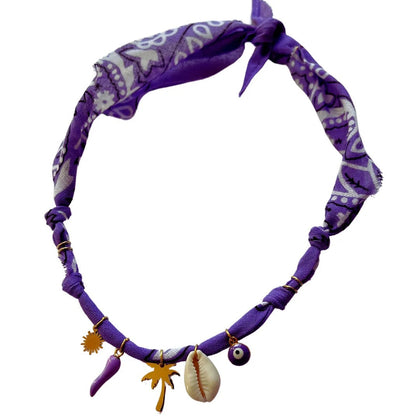 Layered Scarf Charm Necklace