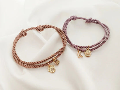 Paw & Initial Charm Bracelet