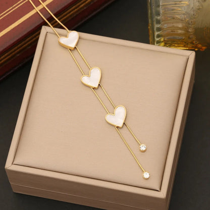 White Shell Heart Jewelry Set