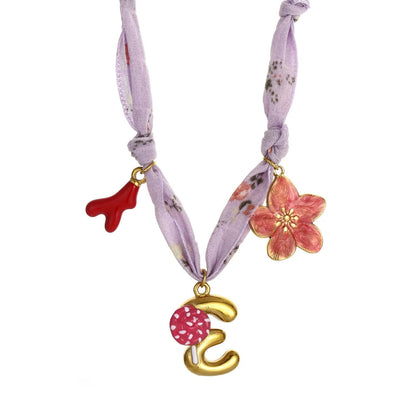 Initial Scarf Charm Necklace