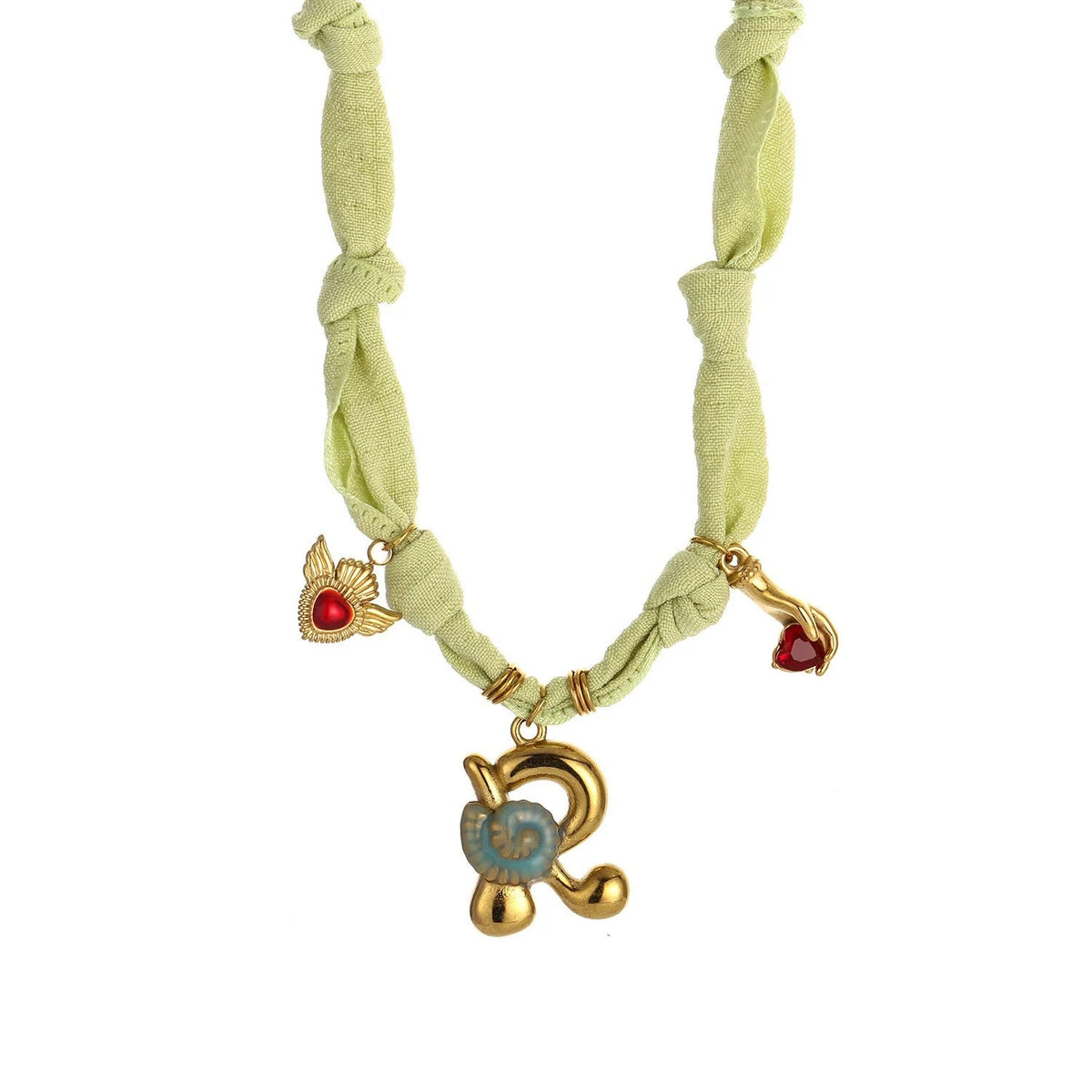 Initial Scarf Charm Necklace