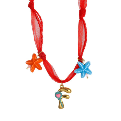 Initial Scarf Charm Necklace