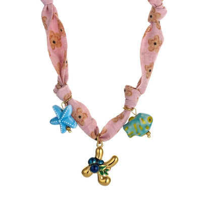 Initial Scarf Charm Necklace
