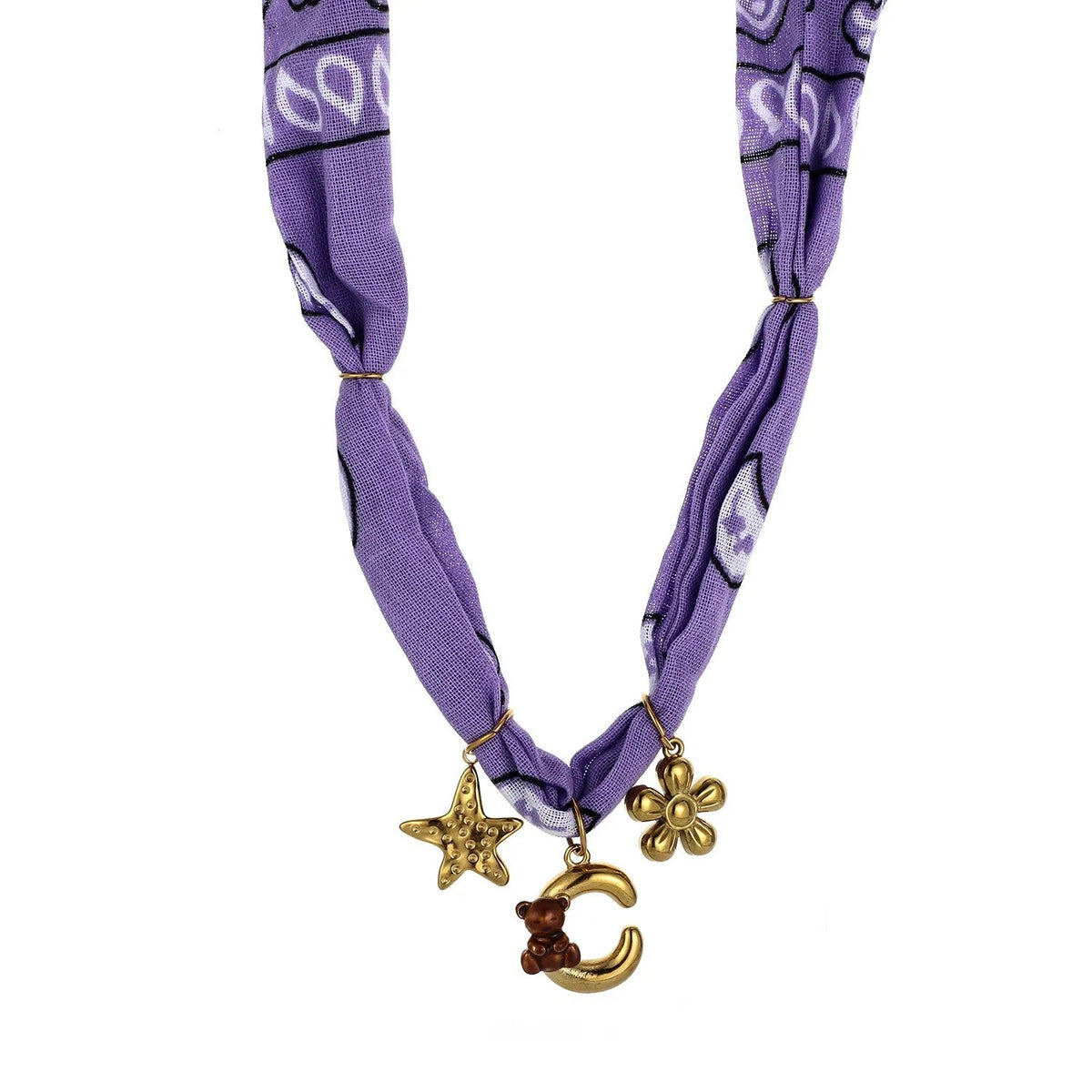 Initial Scarf Charm Necklace